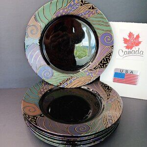 8x Arcoroc France Vintage TAMPICO 10.75in Dinner Plates Good Lightly Used
